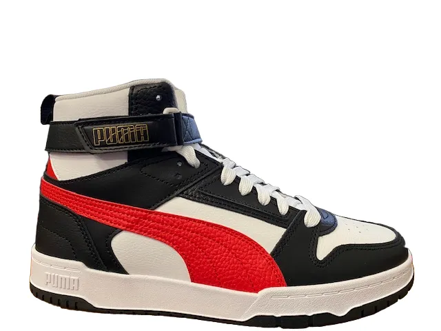 Puma scarpa Sneakers Alta da uomo RBD Game 385839 05 bianco-rosso-nero