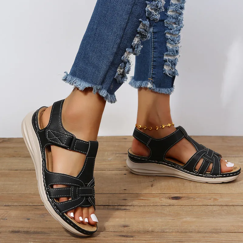 Retro cross design sandals for women - stylish &amp; comfortable