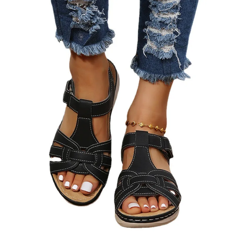 Retro cross design sandals for women - stylish &amp; comfortable