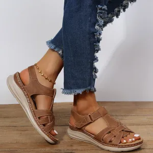 Retro cross design sandals for women - stylish &amp; comfortable