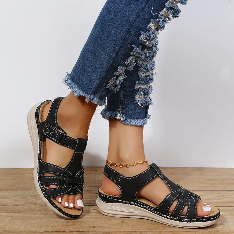 Retro cross design sandals for women - stylish &amp; comfortable