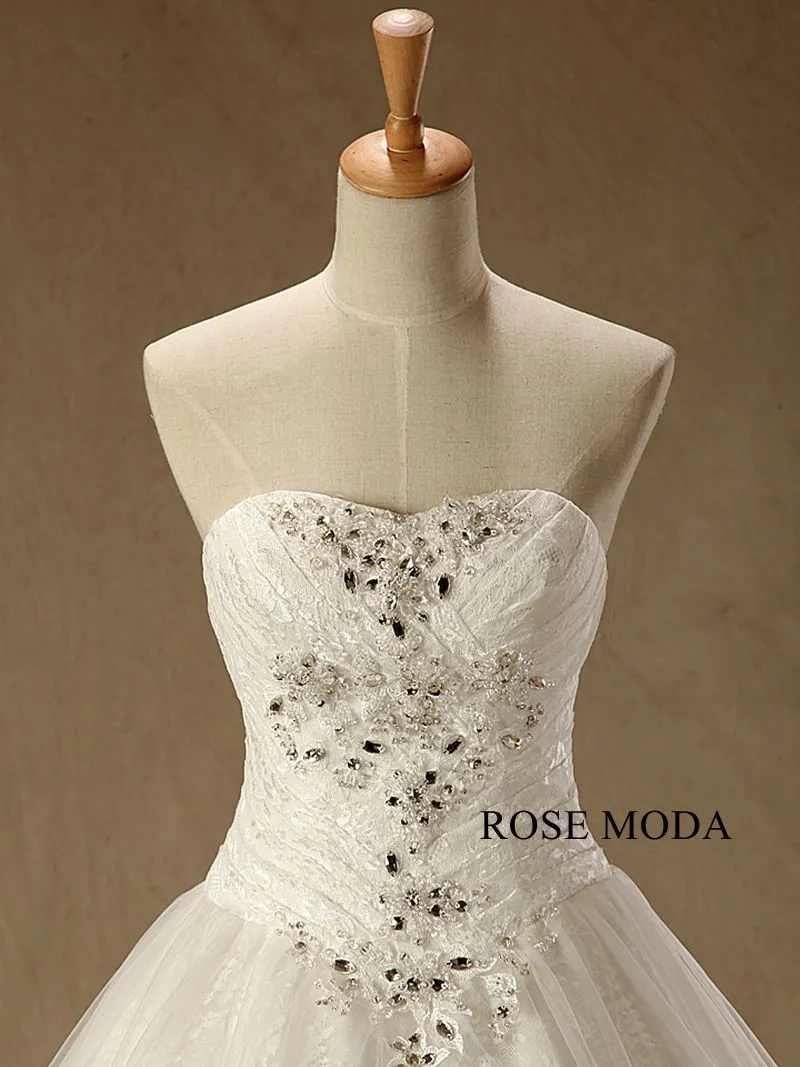 Rosemoda Dropped Wasit Lace Ball Gown Wedding Dress