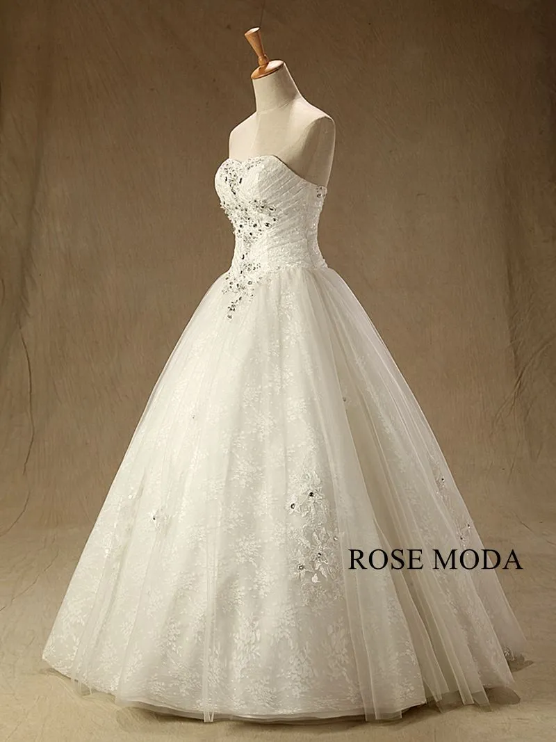 Rosemoda Dropped Wasit Lace Ball Gown Wedding Dress