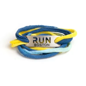 RUN BOSTON or UNICORN INSPIRED - Blue/Yellow Jersey Wrap Bracelet