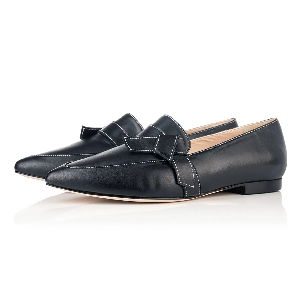 Sandy Extra-Wide Fit Flats  - Black Leather