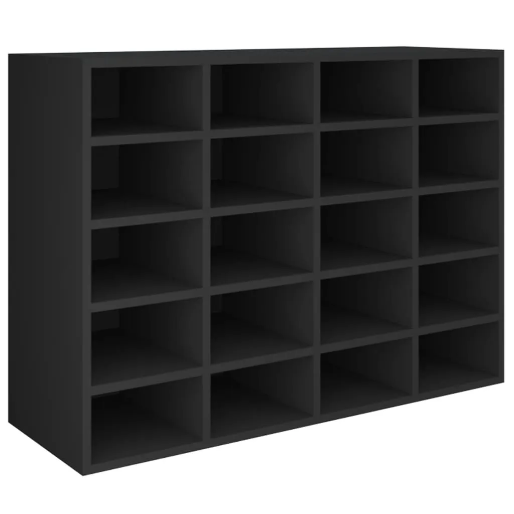 Shoe Rack Chipboard 92x30x67.5 cm Black