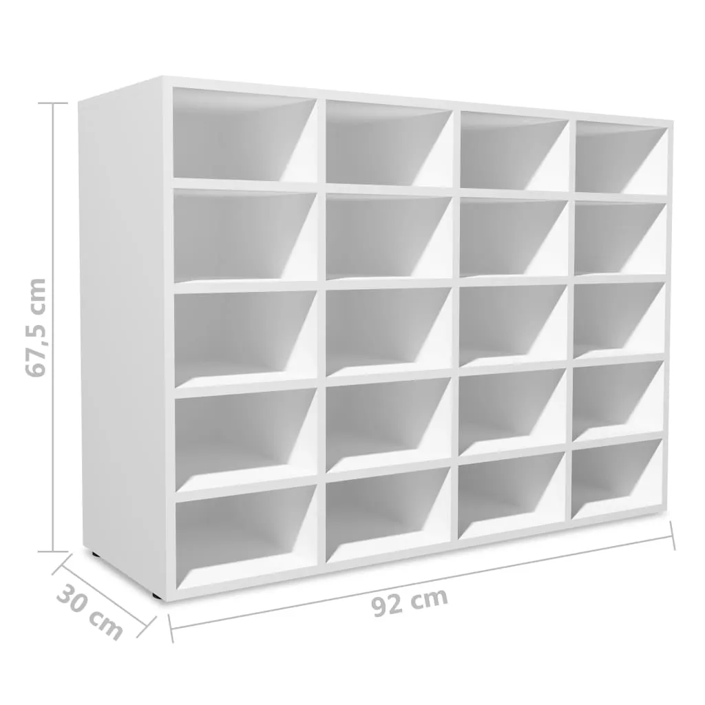 Shoe Rack Chipboard 92x30x67.5 cm White