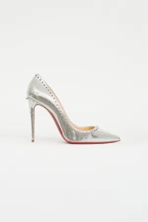 Silver Textured Studded Pump