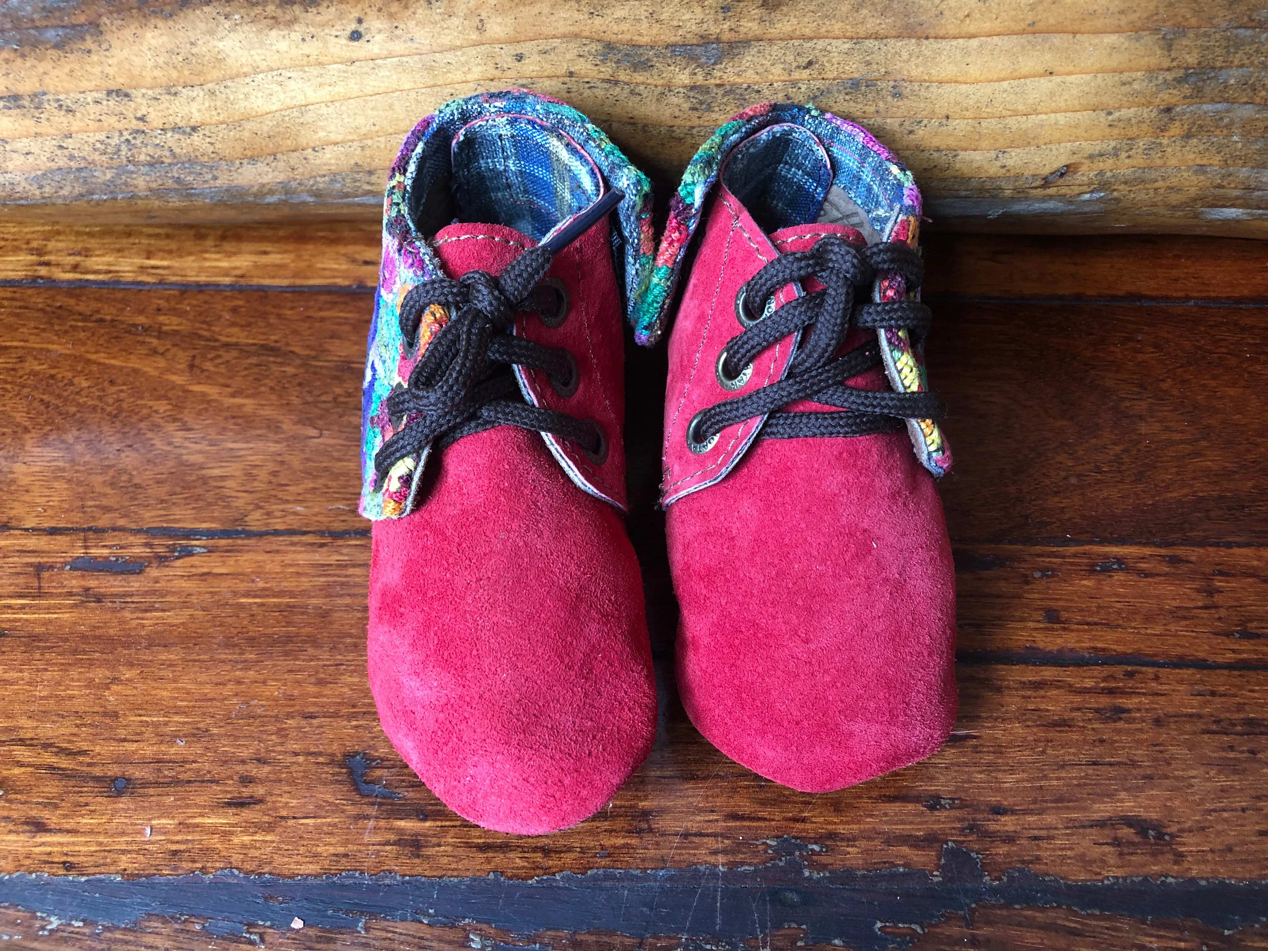 Size 21 Baby Moccasins - Hot Pink with Flowers