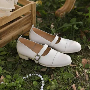 Spring 2024 Handmade Leather Mary Jane Buckle Shoes