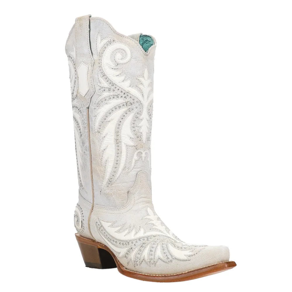 Studded Embroidered Snip Toe Cowboy Boots