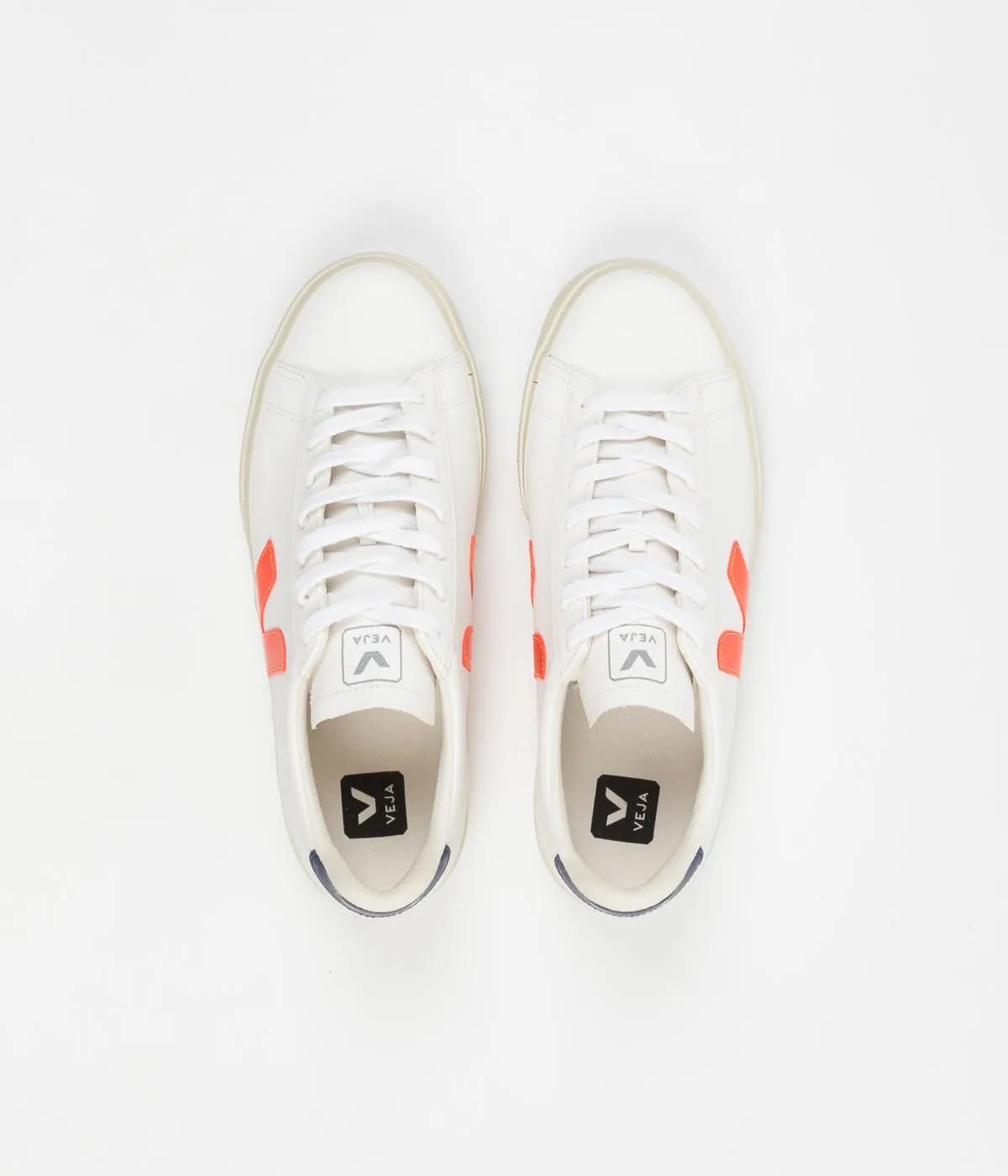 Veja Campo ChromeFree Shoes - Extra White / Orange Fluoro / Cobalt