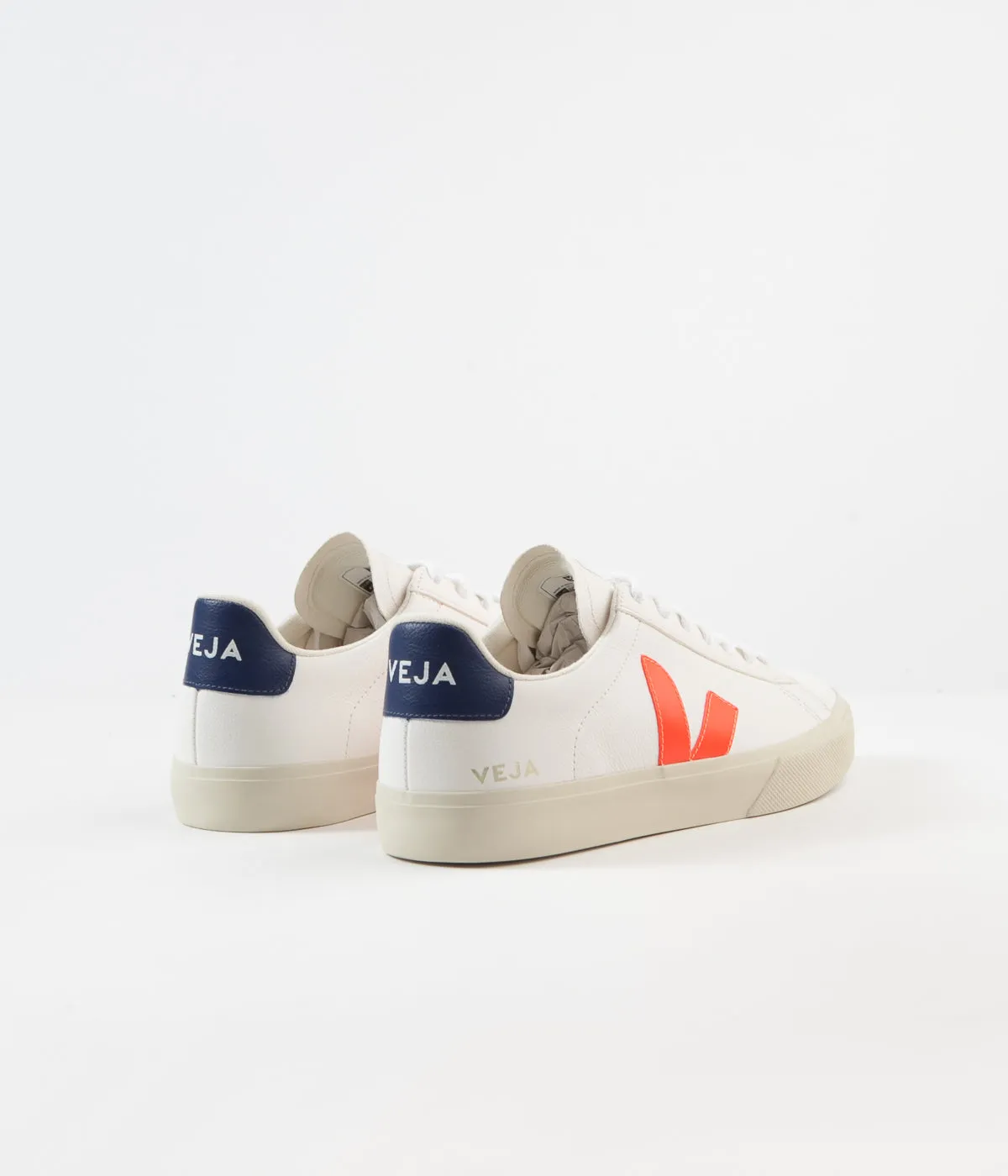 Veja Campo ChromeFree Shoes - Extra White / Orange Fluoro / Cobalt