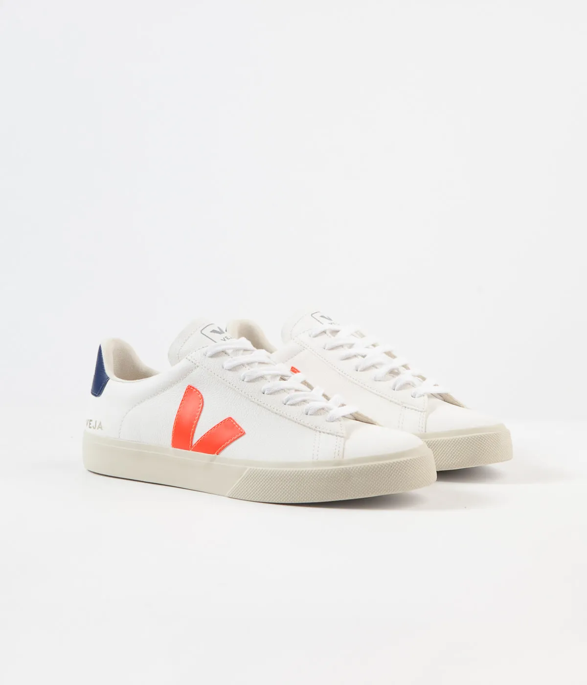 Veja Campo ChromeFree Shoes - Extra White / Orange Fluoro / Cobalt