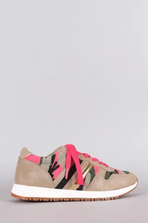 Wild Diva Lounge Camouflage Lace Up Sneaker