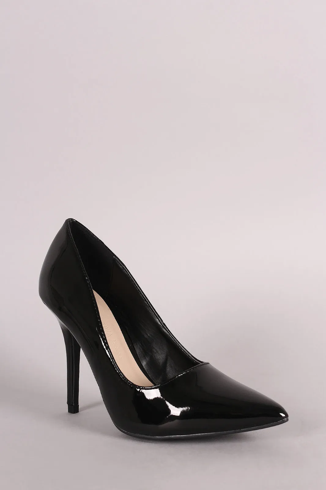 Wild Diva Lounge Patent Pointy Toe Stiletto Pump