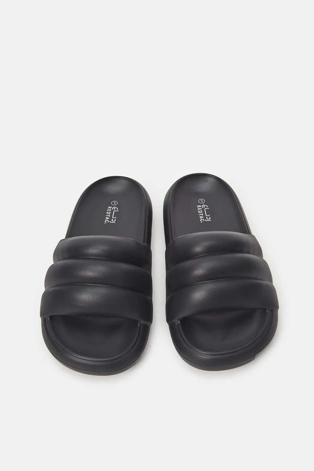 Women Black Molded Slide