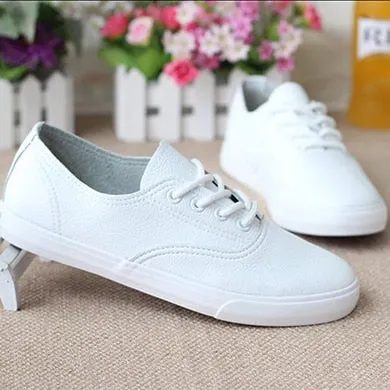 Women White Sneakers  Spring Summer PU Leather Casual Flat Shoes Black Sneakers For Woman Non-Slip Shoes Comfortable Sneaker