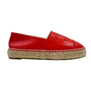 Women's Cc Lambskin Leather Espadrilles Red Size EU 35 / UK 2