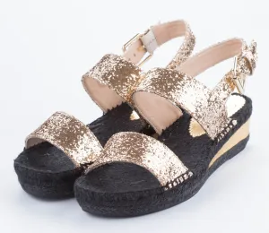 Women´s Sandals Espadrilles Aurora - Eco friendly Gold fabric