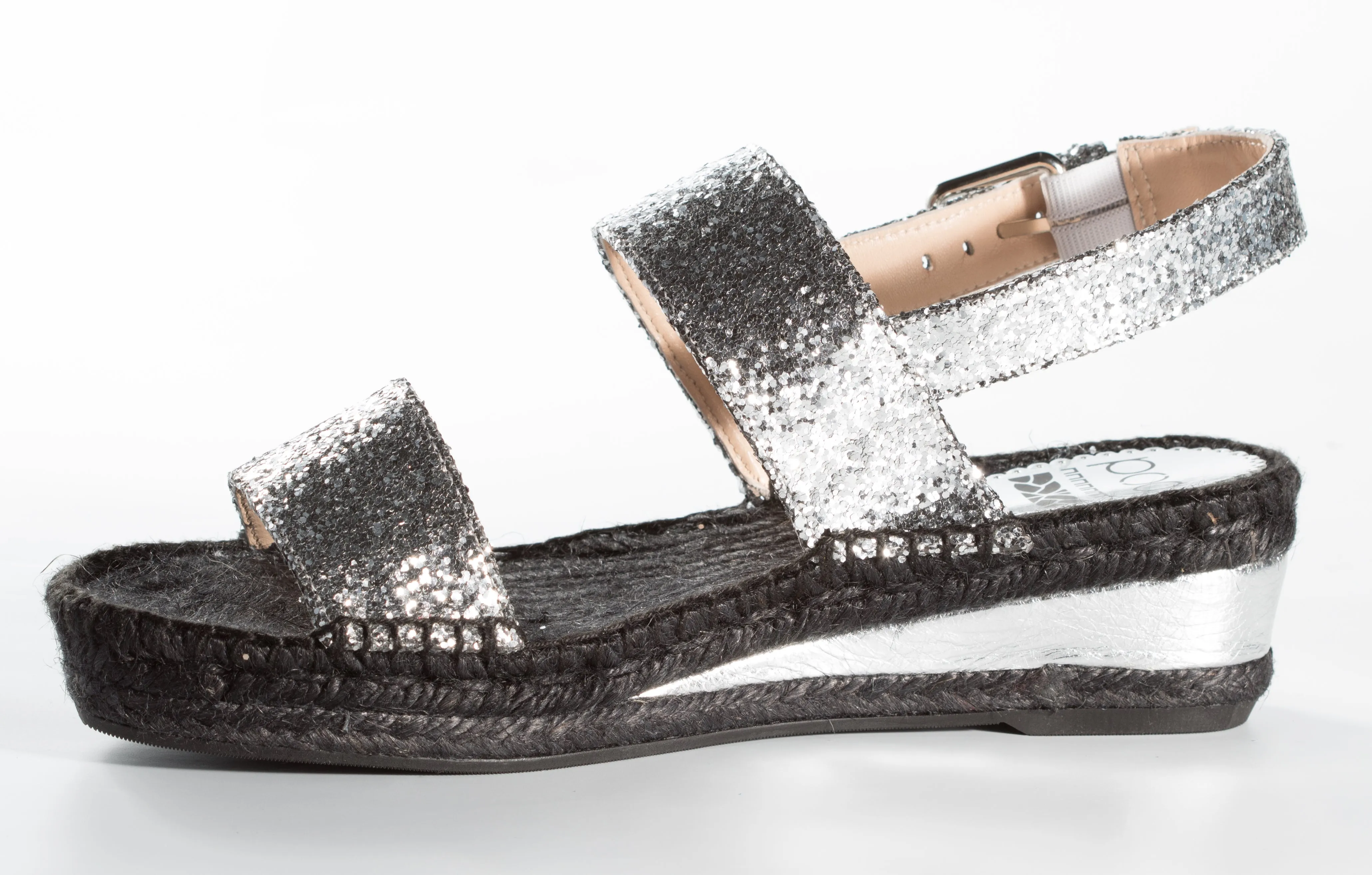 Women´s sandals espadrilles Aurora - Ecofriendly Silver fabric