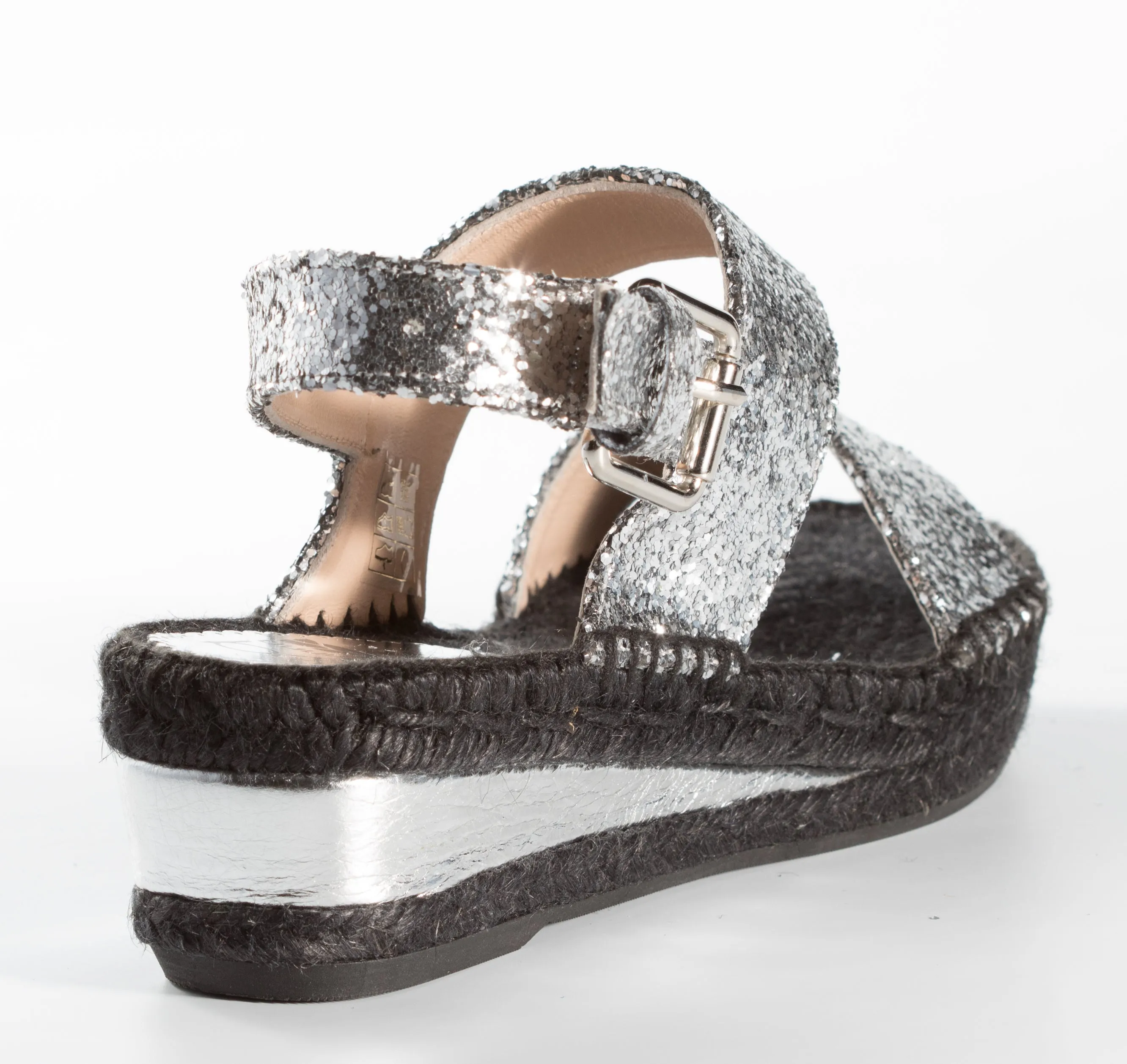 Women´s sandals espadrilles Aurora - Ecofriendly Silver fabric