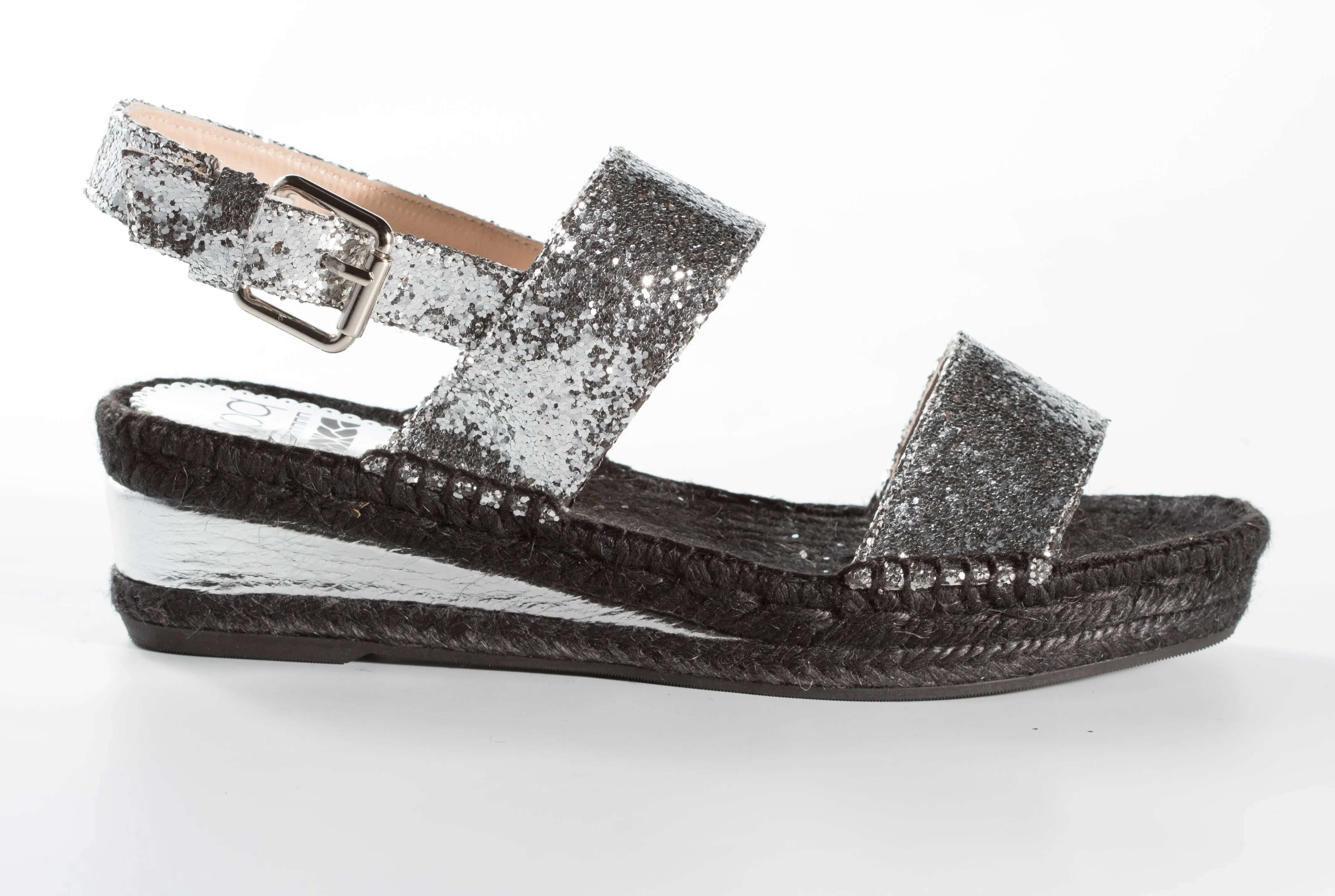 Women´s sandals espadrilles Aurora - Ecofriendly Silver fabric