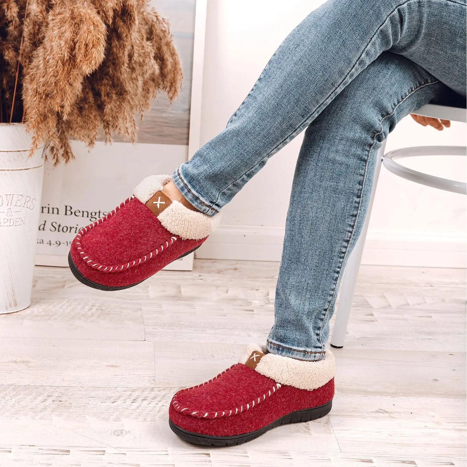 Women's Wool Felt Hi-Top Moccasin Slippers